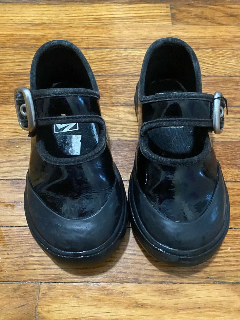 Vans Black Patent Mary Jane Shoes for Kids